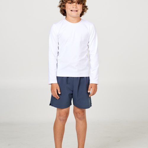 Perfect Volley Charcoal Boys' Tennis Shorts by Sofibella, front view