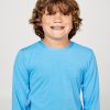 Perfect Volley Boy's Turquoise Long Sleeve Tennis Top by Sofibella, front view