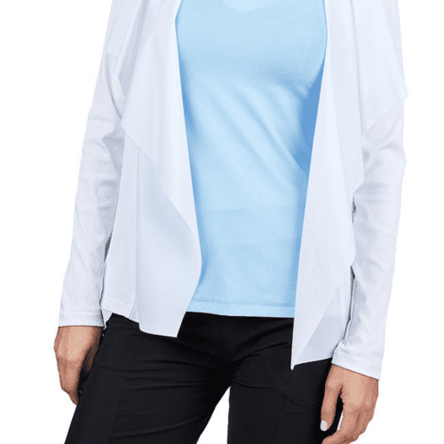 Women's White Performance Jacket by Sofibella, front view