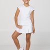 Girl's White Tennis Cap Sleeve Pullover Top by Sofibella, front view