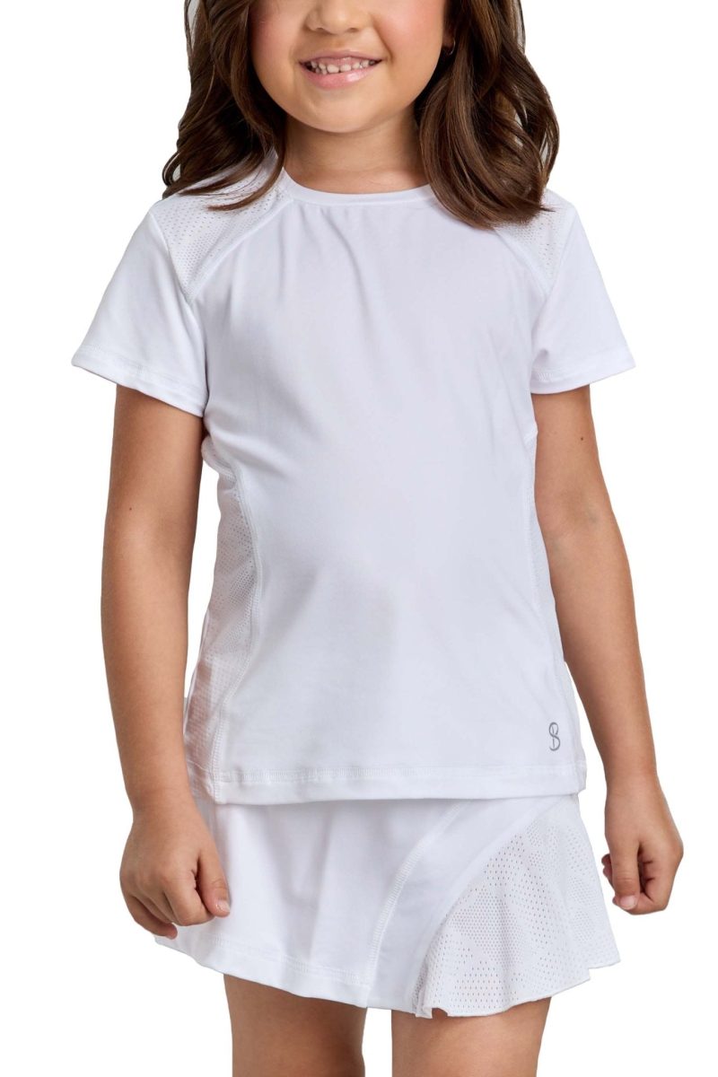 Girl's Short Sleeve - White Racquet - Sale - Sofibella