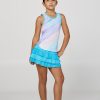 Girl's Watercolor Print Tennis Tank Top by Sofibella, front view on model