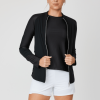 UV Staples Mesh Inserts Performance Black Zipper Jacket by Sofibella, front view