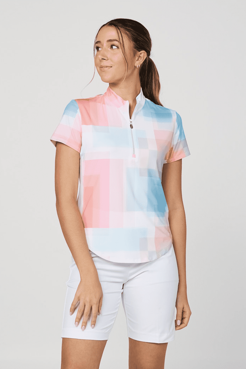 womens golf short sleeve shades of pink sofibella 586397