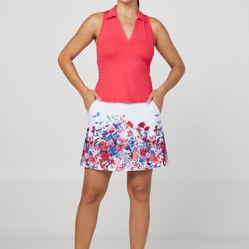 Women's Berry Red Racerback Tennis Top by Sofibella, front view