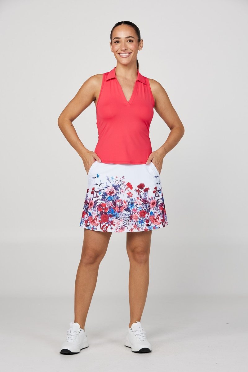 Women's Berry Red Racerback Tennis Top by Sofibella, front view